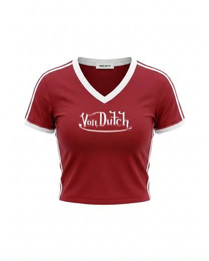 Von D V-Neck Crop T-Shirt