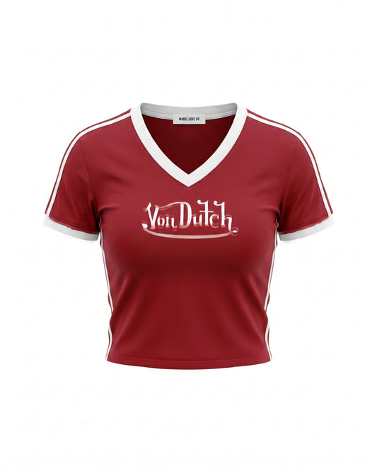 Von D V-Neck Crop T-Shirt