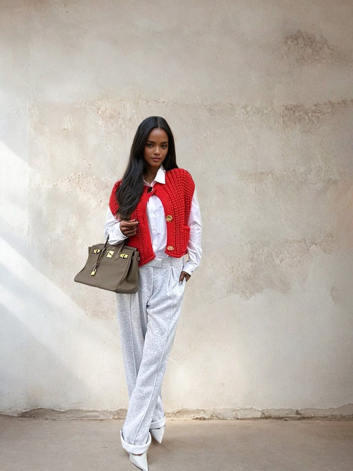 Red Knitted Vest