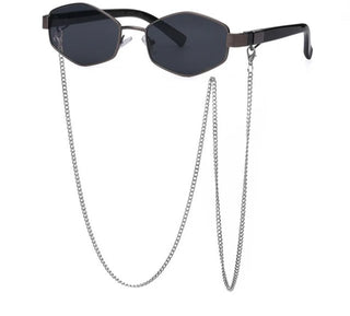 Retro Hexagon Sunglasses with Chain - Mabel Love Co - Eyewear