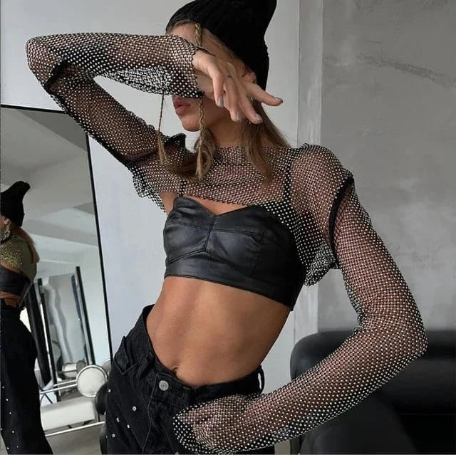 Rhinestone Crop Top