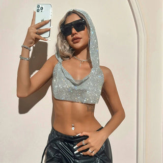 Rhinestone Crop Top - Mabel Love Co - 