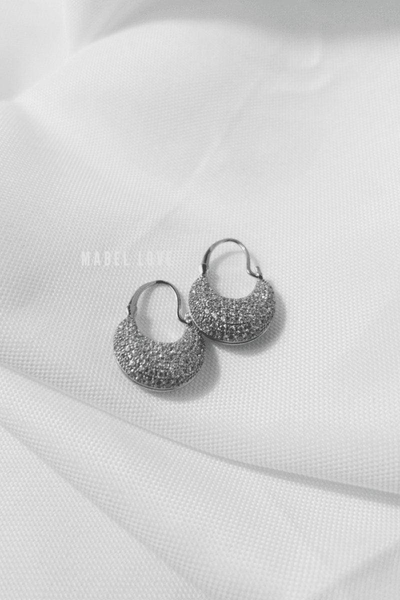 Rhinestone Decor Silver Earrings