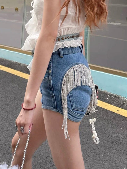 Rhinestone Denim Shorts