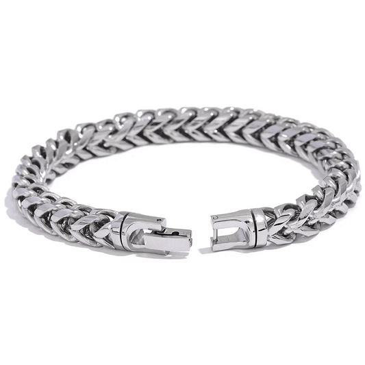 Silver Round Cuban Chain Bracelets