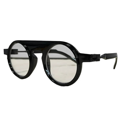 Round Frame Vintage Glasses - Clear Lens