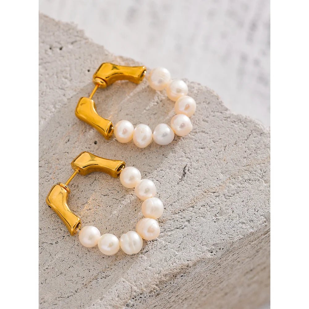 Royal Pearl Hoop Earrings 4