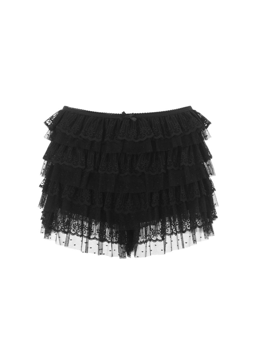 Ruffle Lace Layered Low Waist Short