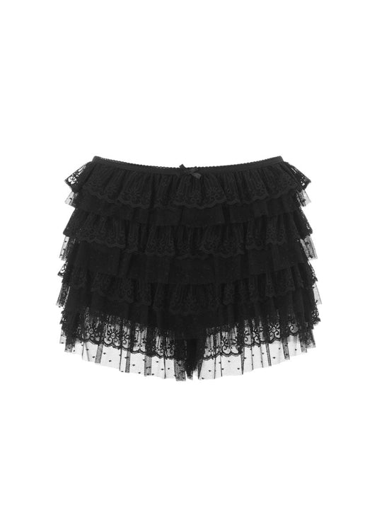 Ruffle Lace Layered Low Waist Short