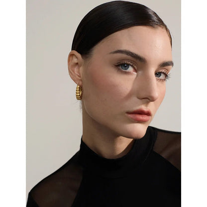 Ruffled Edge Hoop Earrings