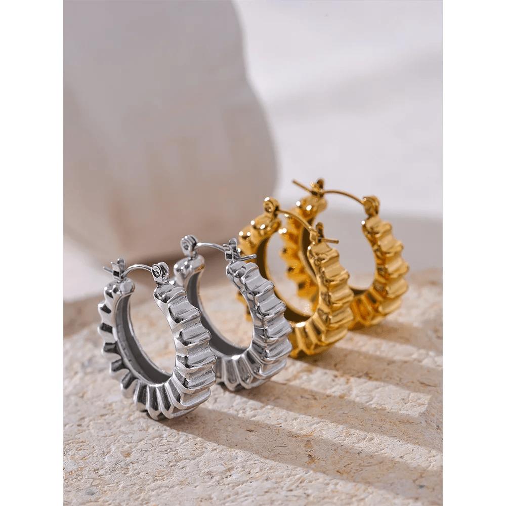 Ruffled Edge Hoop Earrings