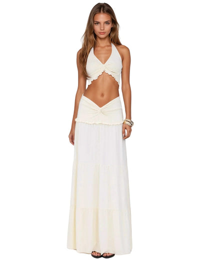 Ruffled Strapless Two - Piece Set