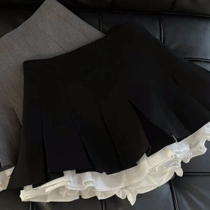 Ruffles Mini Pleated Skirt