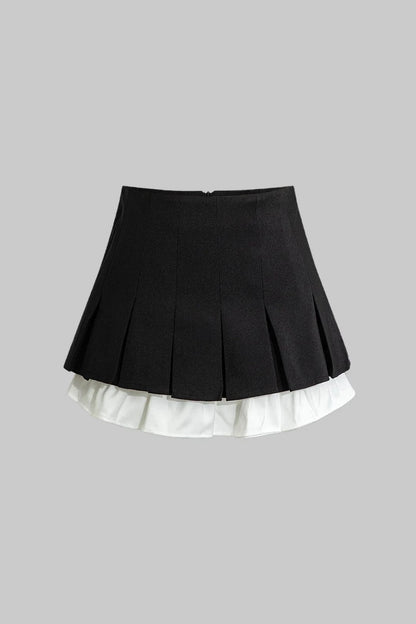 Ruffles Mini Pleated Skirt