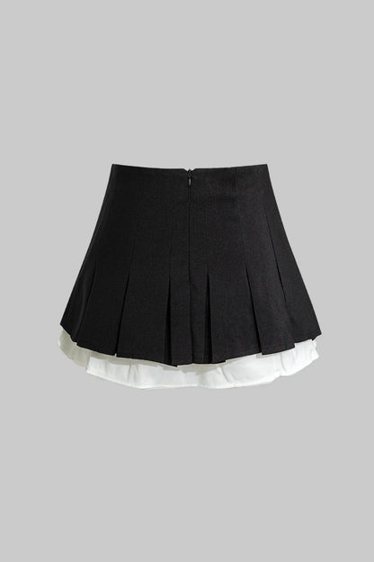 Ruffles Mini Pleated Skirt