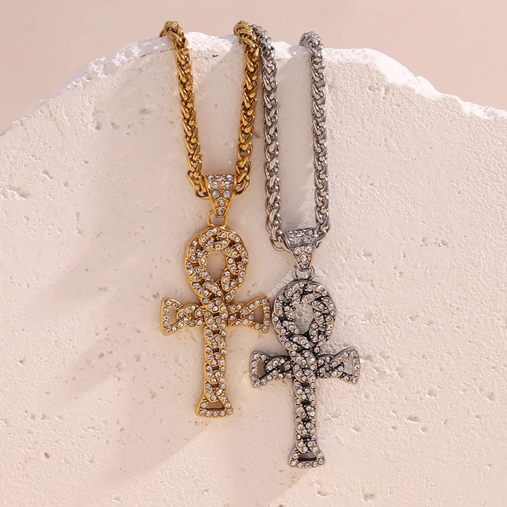 Gold and Silver Sacred Ankh Aura Necklace