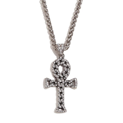 Sacred Ankh Aura Necklace - Silver