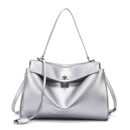 Silver Satchel Handbag 4