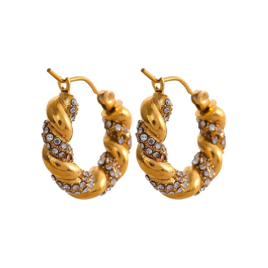 Gold Scrunchie Hoop Earrings