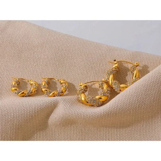 Gold Scrunchie Hoop Earrings