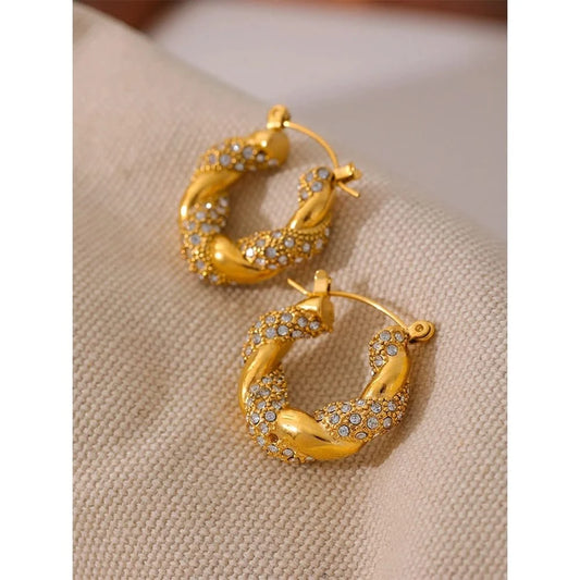 Gold Scrunchie Hoop Earrings