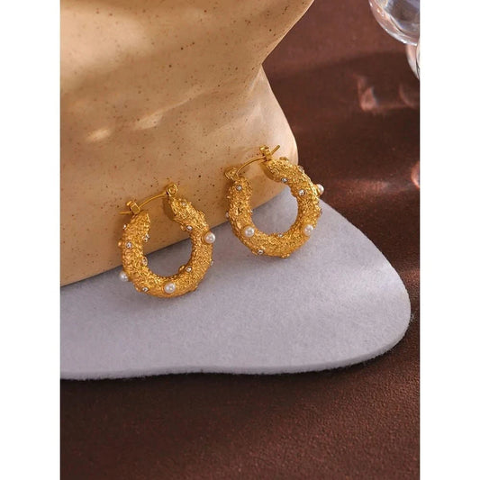 Gold Sea Sparkle Hoop Earrings