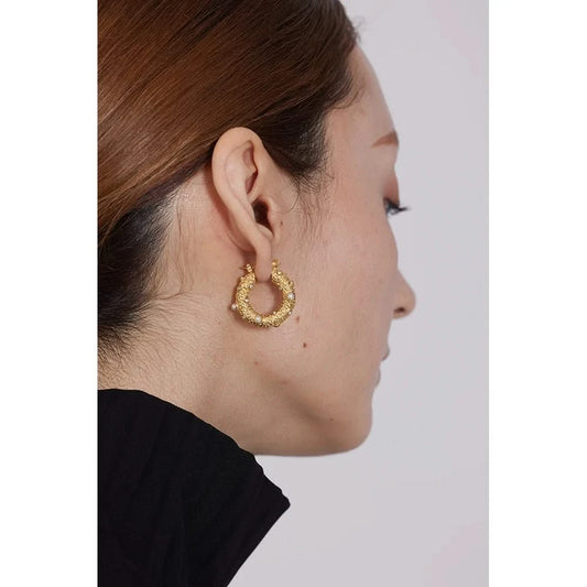 Gold Sea Sparkle Hoop Earrings