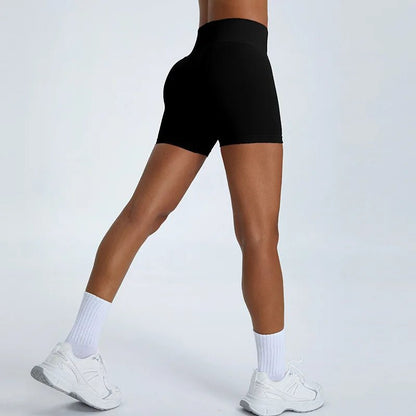 Black Seamless High Waist Yoga Shorts