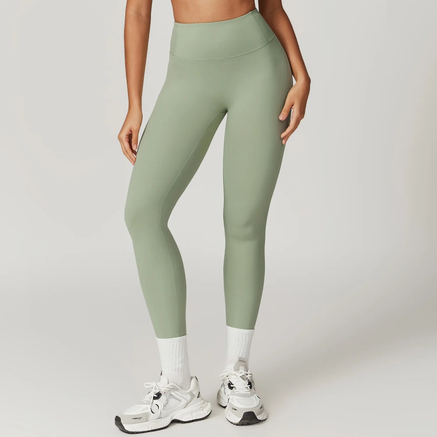 Dusty Green High - Waist Fitness Leggings