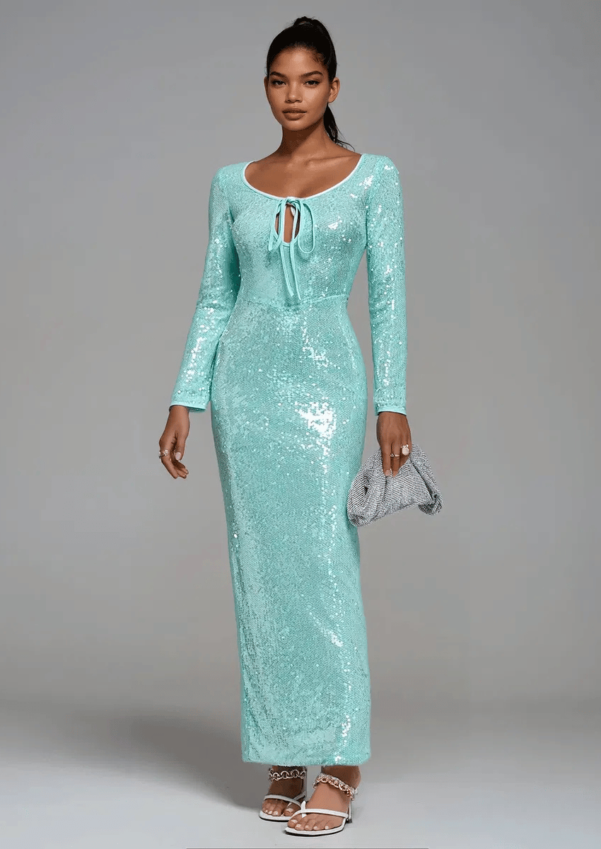 Sequin Tie - Front Gown