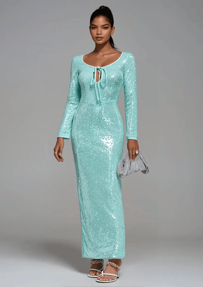 Sequin Tie - Front Gown