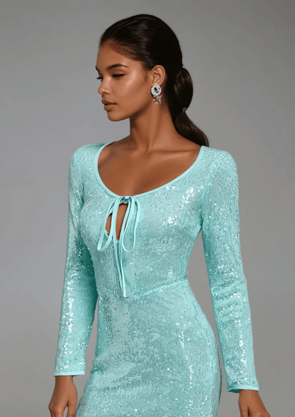 Sequin Tie - Front Gown