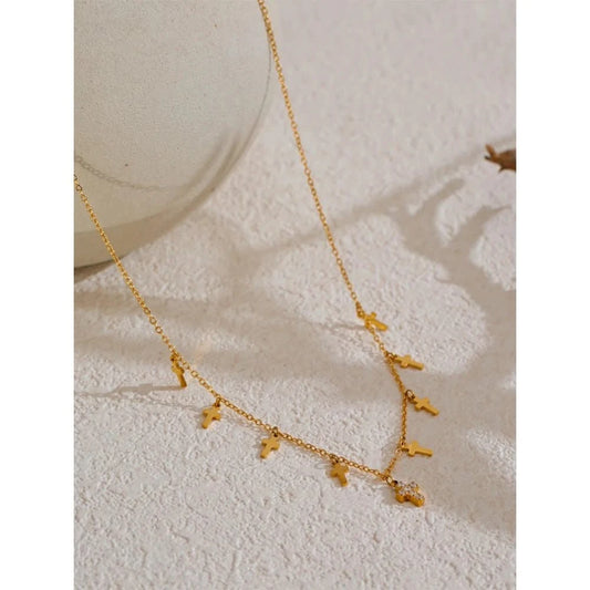 Gold Serenity Cross Links Necklace