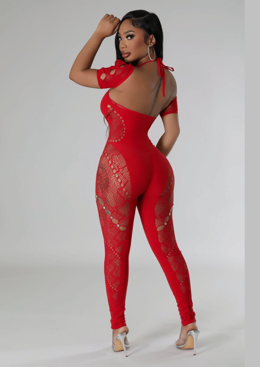 Jumpsuit red color