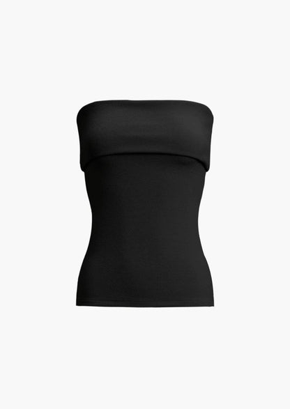 Black Side Zipper Tube Tops