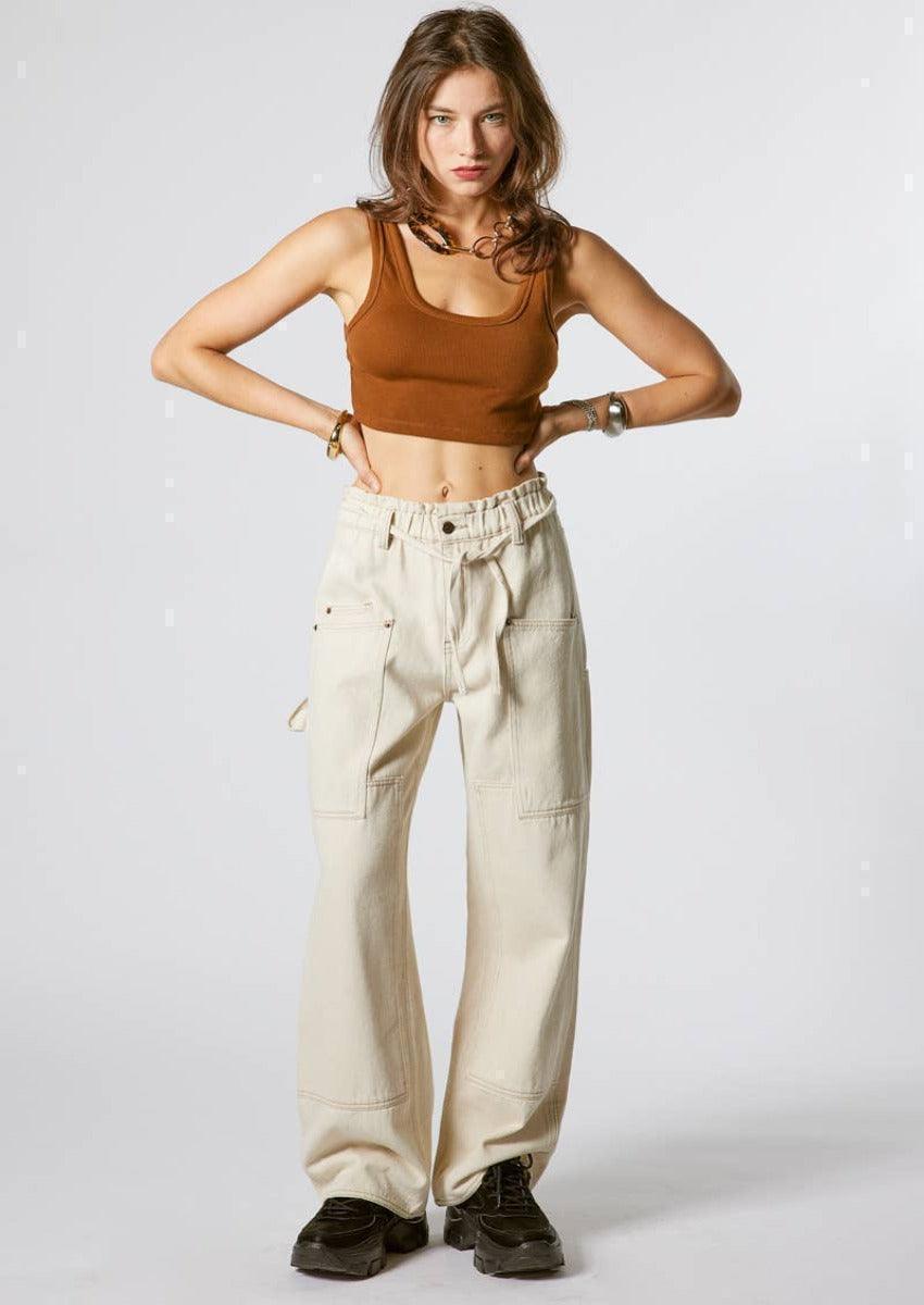 Boyfriend Ribbed Crop Top Copper, [product type]
