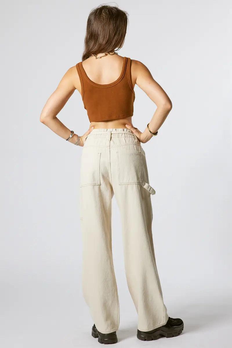 Boyfriend Ribbed Crop Top Copper, [product type]