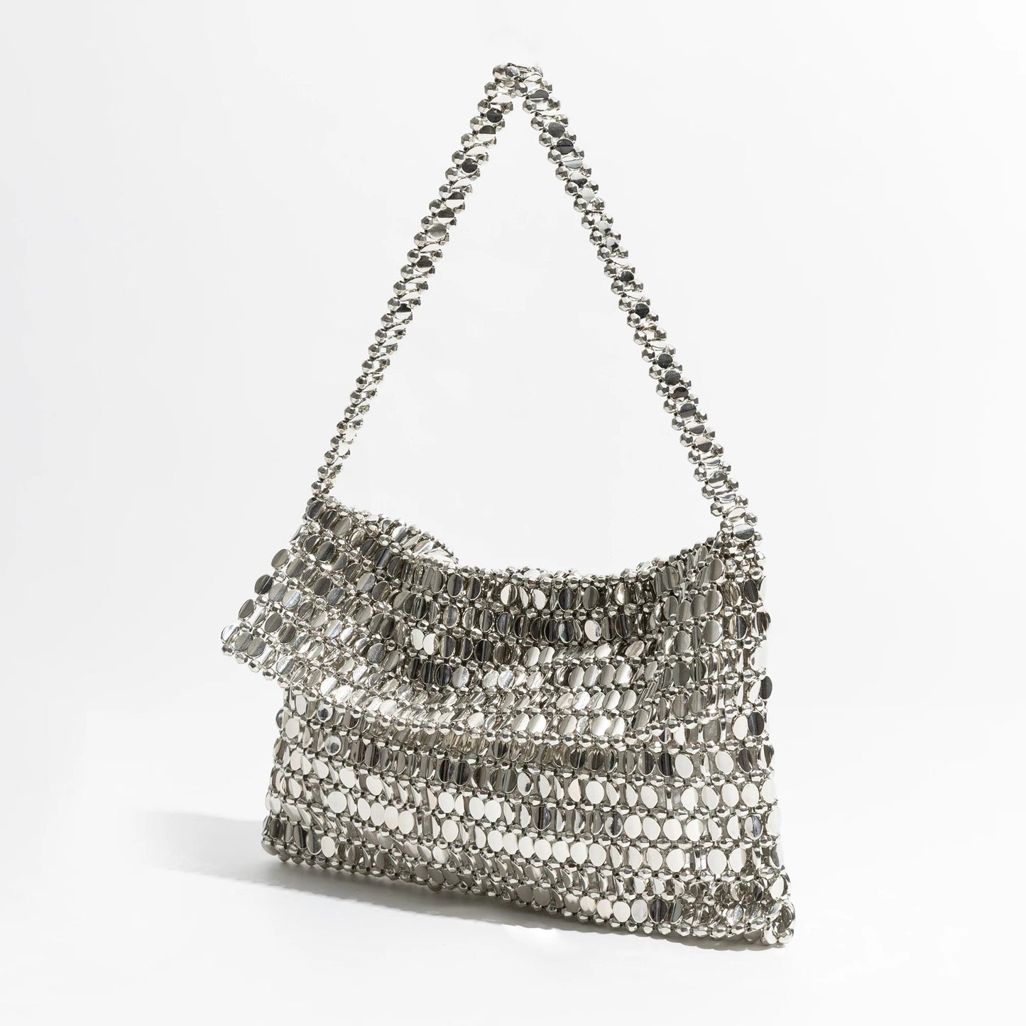 Silver Chainmail Evening Bag - side details