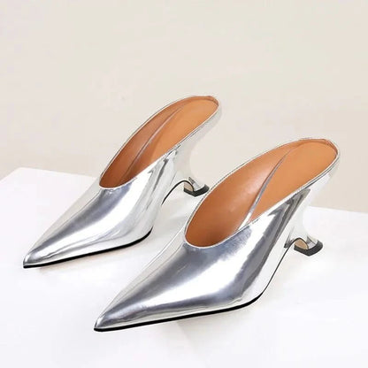 High - Gloss Pointed - Toe Mules