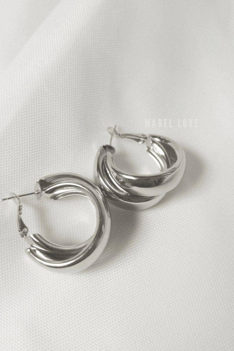 Silver Twisted Hoops