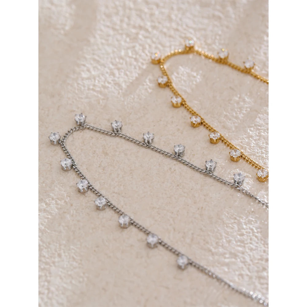 silver tennis necklace