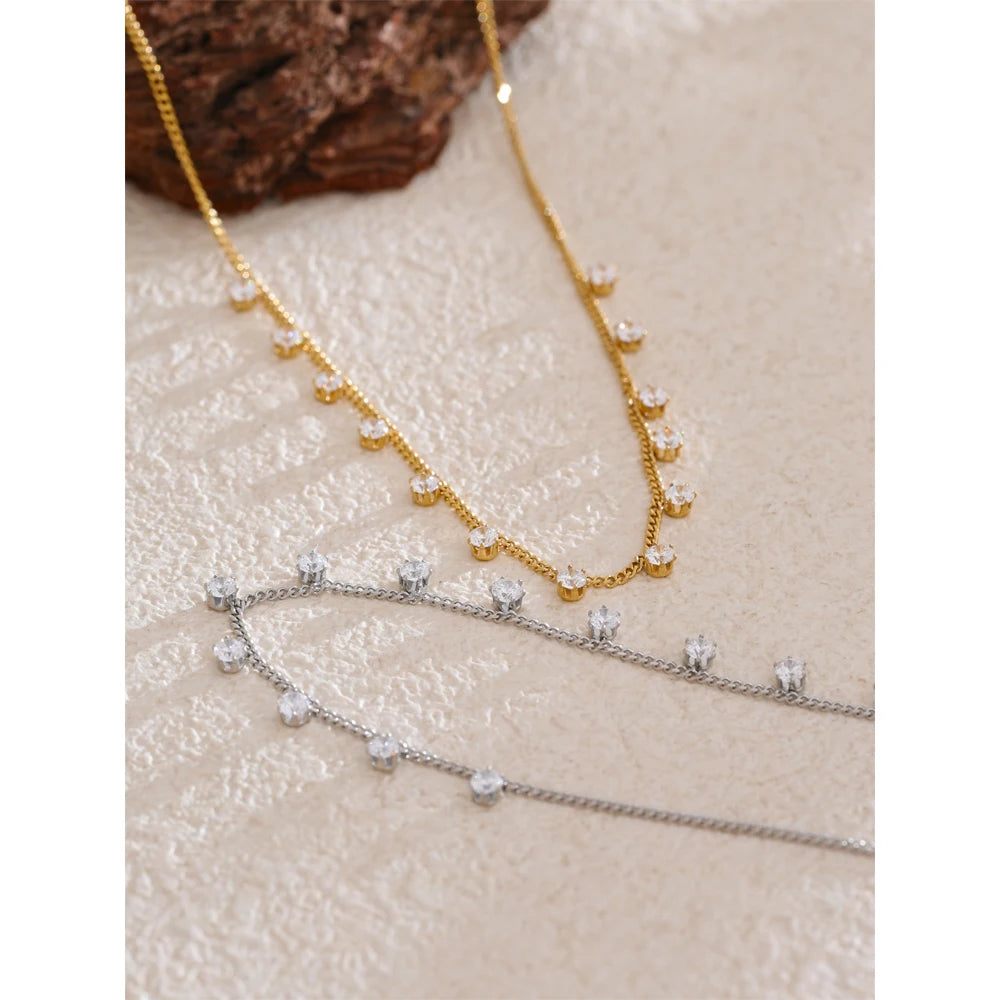 silver tennis necklace