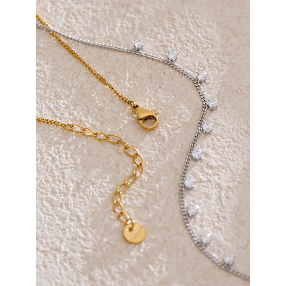 silver tennis necklace