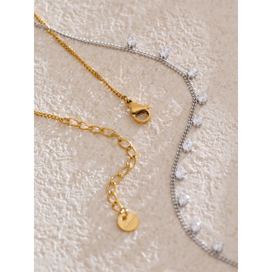 silver tennis necklace