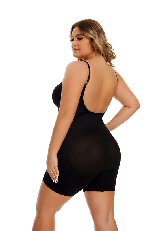 Simple Waist Fitted Belly Contracting And Hip Lifting Exposed Back