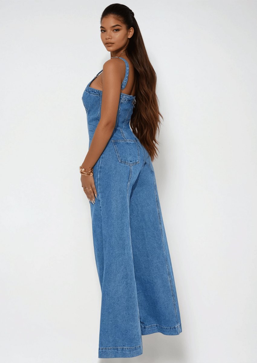 Sleeveless Denim Jumpsuit