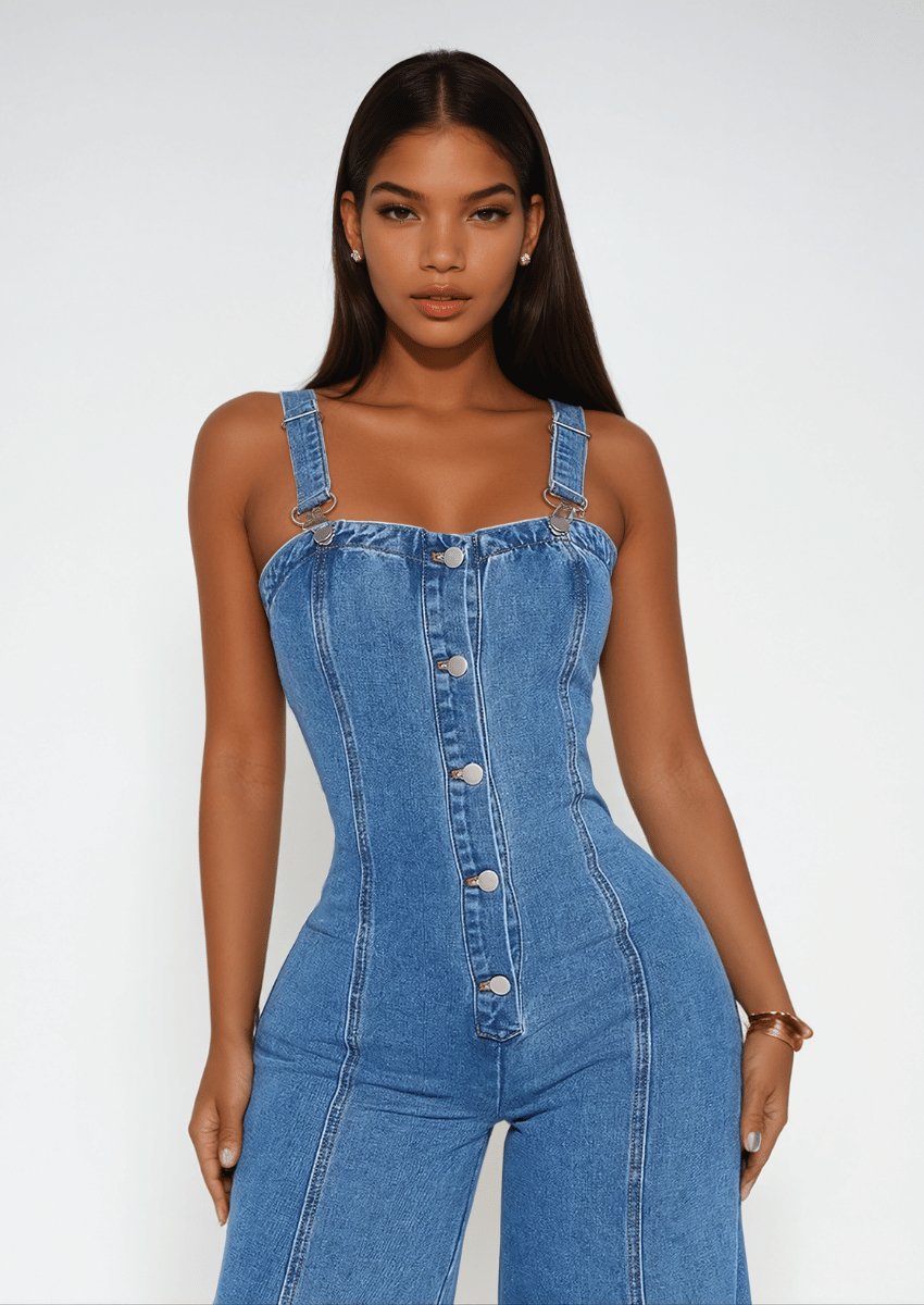 Sleeveless Denim Jumpsuit