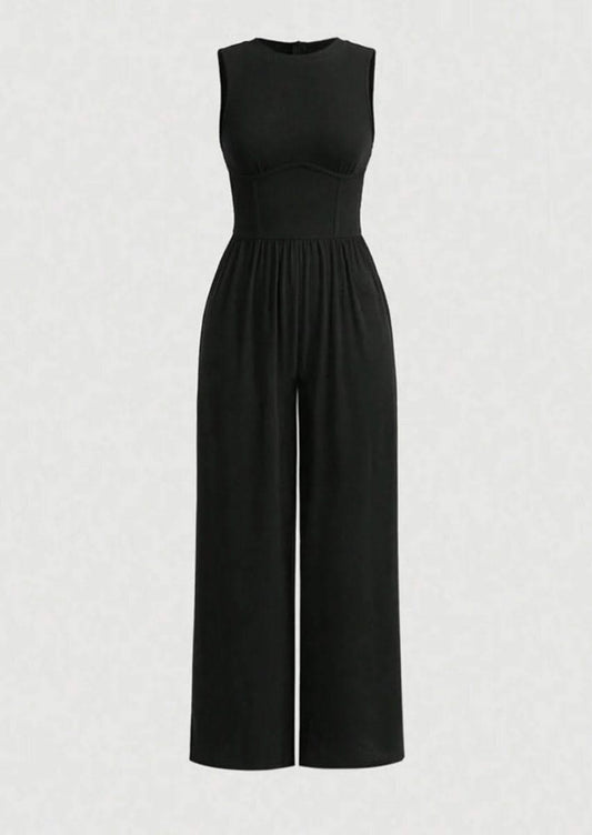 Black Sleeveless Jumpsuit