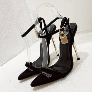 Slingback Heels with Lock Pendant