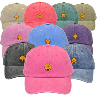 Smiley Baseball Cap Embroider - Mabel Love Co - Handbags